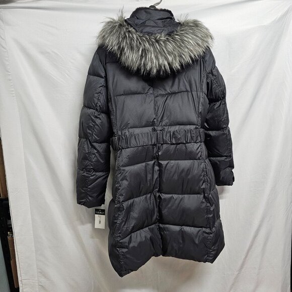 Ralph Lauren Faux-Fur-Trimmed Hooded Puffer Coat Women Size XL Charcoal - Picture 13 of 13